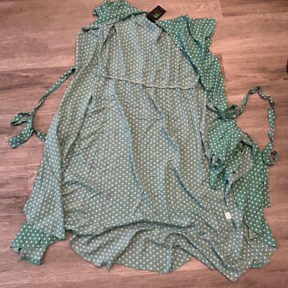 Gorgeous Polka Dot Ruffled Wrap Sundress with Flutter Sleeves - Picture 4 of 5